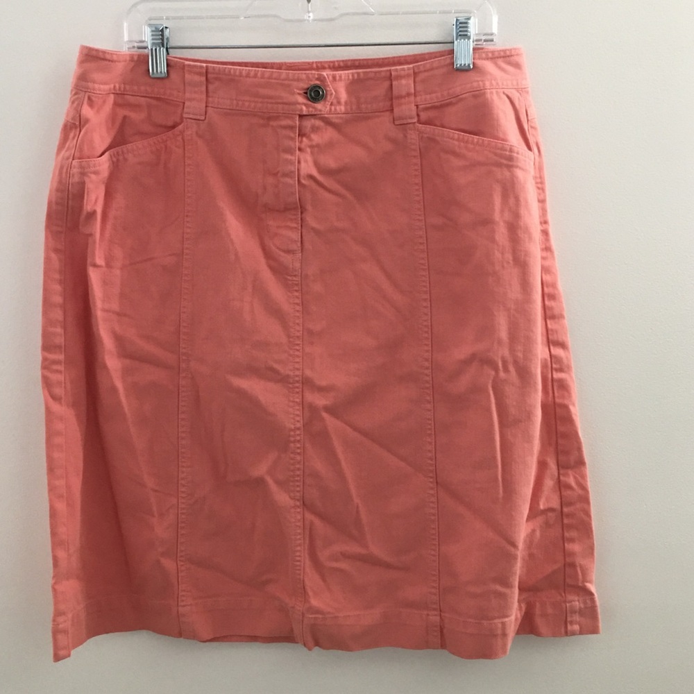 Talbots Size 14 Salmon Stretch 23” Jean Skirt